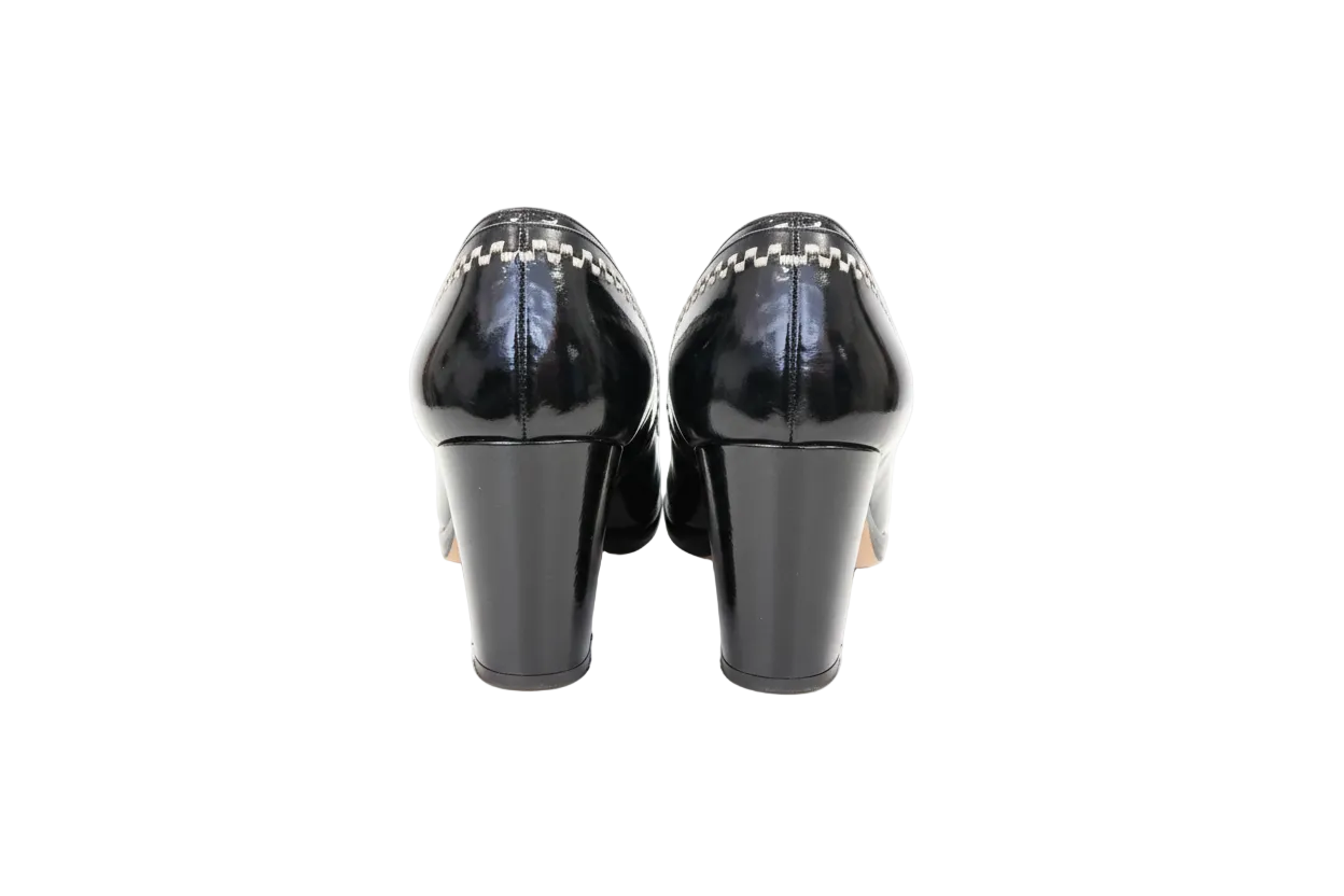 Vintage Saks Fifth Avenue Black Leather Pumps - Size 7