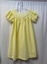 1960s Butter Yellow Babydoll Sleep Dress with Puff Sleeves – Size ___