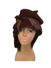 Brown Velour Cloche Hat with Front Brow