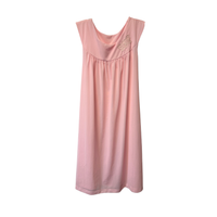 Blush Pink Sleeveless Nightgown with Floral Appliqué Detail – Size S