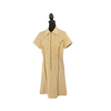 Sheer Vintage Olive Green Polyester 1960s Day Dress –  Size L/XL (12/14)