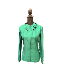 Vintage emerald green  long sleeve blouse