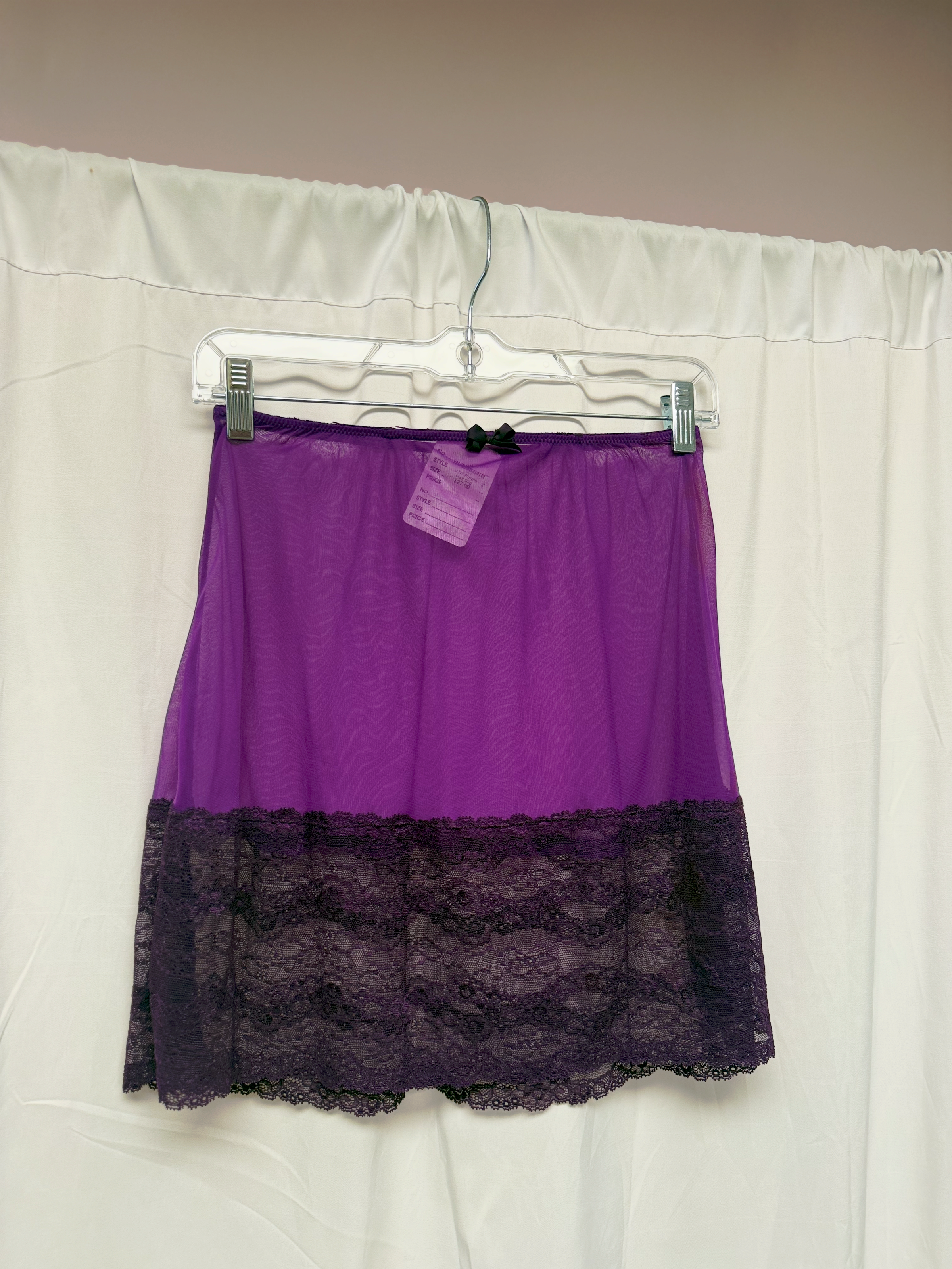 Purple Sheer Lace Trim Lingerie Skirt – Size S