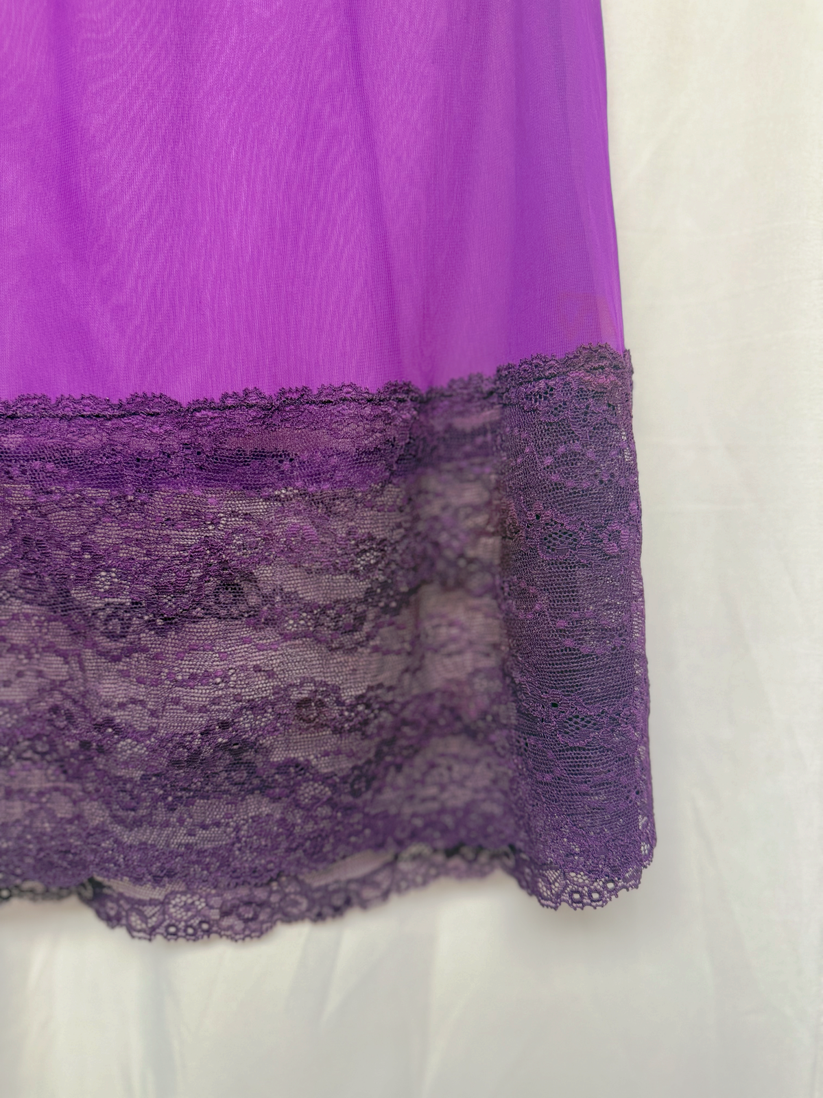Purple Sheer Lace Trim Lingerie Skirt – Size S