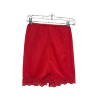 Vintage Red Lace Trim Boudoir Tap Shorts – Size S